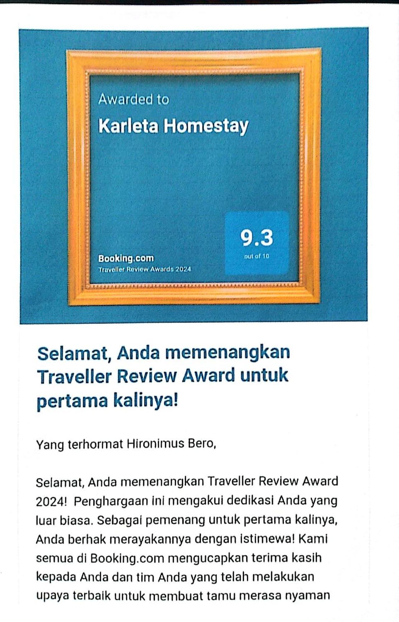 Karleta Homestay Ruteng Εξωτερικό φωτογραφία